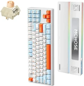 MCHOSE MC-K87 Icy Creamsicle barevná / herní bezdrátová klávesnice / mechanická / Icy Creamsicle / 2.4GHz / BT / US Layo (MC-K87-5)