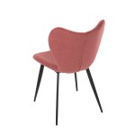 Židle jídelní, červená látka, černá kovová podnož