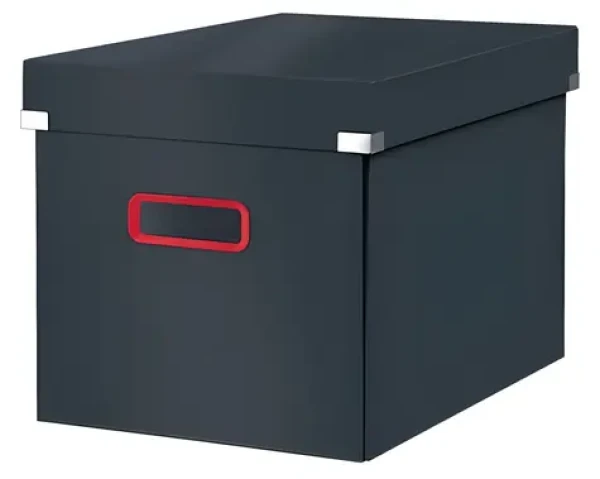 LEITZ Krabice ClickStore Cosy L (A4) sametově šedá / Karton / 320 × 310 × 360 mm / skládací s víkem (53470089)