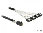 Delock Kabel Mini SAS HD x 4 SFF 8643 samec 4 x SATA 7 Pin samice / 1m (83393)