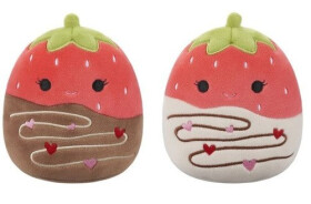 Squishmallows 1+1 Jahody v čokoládě Scarlet 20 cm