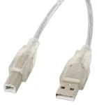 Lanberg USB-A (M) - USB-B (M) průhledný / Kabel USB 2.0 / 5 m (CA-USBA-12CC-0050-TR)
