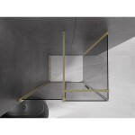 MEXEN/S - Velar sprchový kout, posuvné dveře 100 x 90 cm, grafit, zlato kartáčovaná 871-100-090-41-55