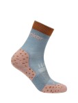 Dětské merino ponožky ICEBREAKER Kids Hike+ Light Crew, Flint Blue/Pink Quartz/Trail velikost: 30-32 (L)