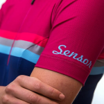 Dámský cyklistický dres kr. rukáv Sensor Cyklo Tour lilla stripes