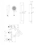 Kielle - Nefia Sprchový set s baterií, tyčí, hadicí a sprchovou hlavicí, chrom 20627SN70