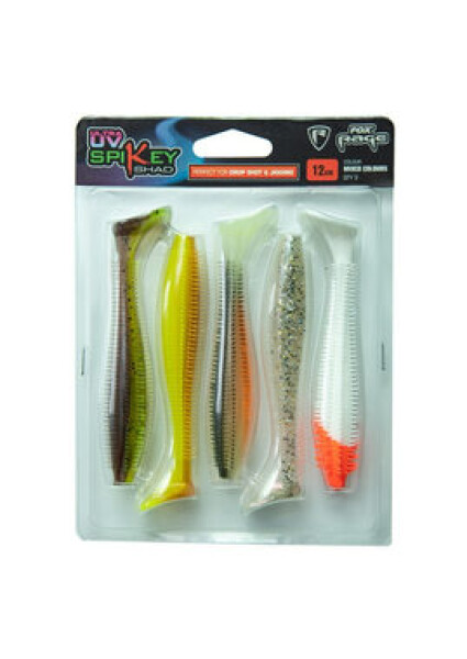 FOX Rage Gumová nástraha Spikey Shad 12cm Mixed UV Colour Pack 5ks (NMC031)