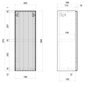 COMAD - Horní skříňka 20cm 1 dvířka NOVA BLACK 5907611663783