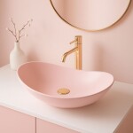 REA - Umyvadlo na desku ROYAL Powder Pink Matt 61x35 REA-U6374