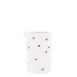 Bastion Collections Keramický džbánek White / Pink Hearts 250 ml, růžová barva, keramika