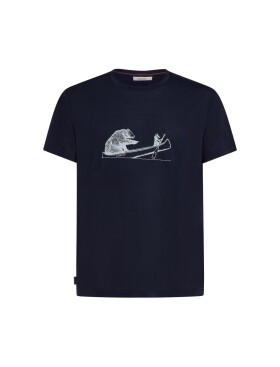 Pánské merino triko s krátkým rukávem ICEBREAKER Mens Core SS Tee Canoe Companions, Midnight Navy velikost: L