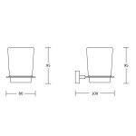 AQUALINE - APOLLO sklenka, mléčné sklo, chrom 1416-04