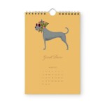Rifle Paper Co. Nástěnný kalendář Dog of the Month 2027, zelená barva, papír