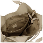 Elegantní dámská koženková kabelka na rameno Mandy, tmavě béžová