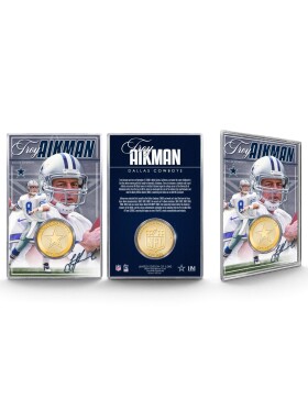 Mince Dallas Cowboys NFL Troy Aikman Acrylic Bronze Coin Card