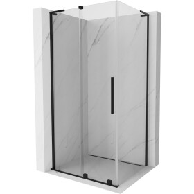 MEXEN/S - Velar L sprchový kout, posuvné dveře 110 x 80, transparent, černá 871-110-080-03-70