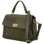 Módní dámská koženková kabelka do ruky Gabris, tmavě zelená