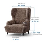 Bielastické potahy VITTORIA hnědá křeslo ušák (š. 60 - 110 cm)