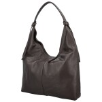 Trendy dámská kožená kabelka na rameno Anestis, tmavě hnědá