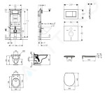 GEBERIT - Duofix Set předstěnové instalace, klozet Alpha se sedátkem, tlačítko Sigma30, chrom 111.300.00.5 ND6