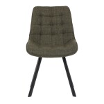 Židle jídelní, zelená látka, nohy černý kov