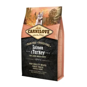 Carnilove Salmon Turkey for Large Breed Puppy 4 kg / Holistické kompletní krmivo pro štěňata velkých plemen (8595602553723)