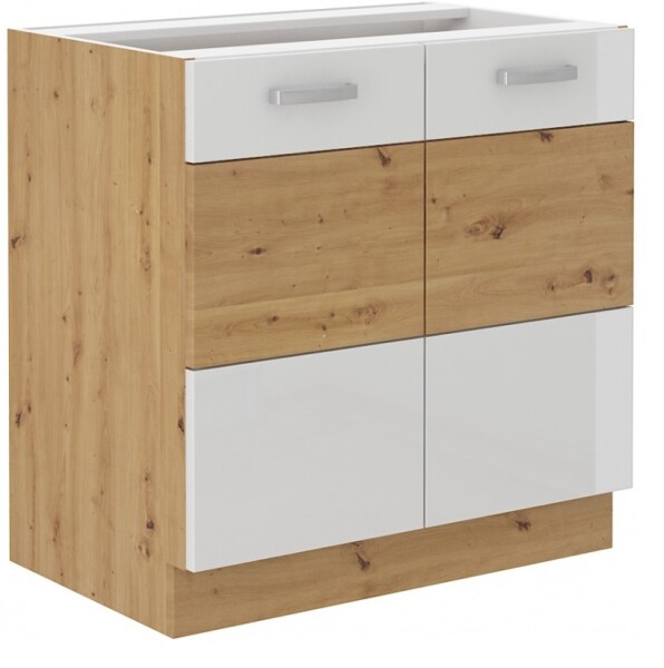 Spodní skříňka pod dřez Artisan 80 ZL 2F BB Barva korpusu: Dub artisan, Barva dvířek: Cappucino lesk