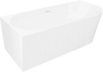 MEXEN - Silo volně stojící rohová vana levá reliéf 150 x 75, bílá, bez krytky přepadu a zátky 52891507500L-SS