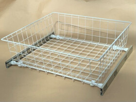 Nomet Výsuvný šatní koš 400, plnovýsuv s dotahem, bílý :: 400/100mm (W2407400BP1)