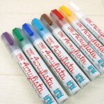 Kuretake Kuretake, PAC-50/8VB, ZIG ACRYLISTA, sada akrylových popisovačů, 6 mm, základní odstíny, 8 ks
