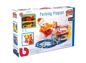 Bburago STREET FIRE Parkovací herní sada - garáž se dvěma autíčky 1:43