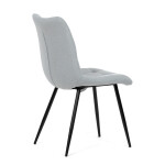 Židle jídelní, stříbrná látka, černý kov