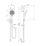 IDEAL STANDARD - Idealrain Solos Set sprchové hlavice, tyče a hadice, 3 proudy, EcoFlow, Magnetic Grey A7898A5