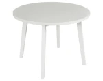 Kulatý jídelní stůl Norveg 100 cm, bělená borovice/bílý