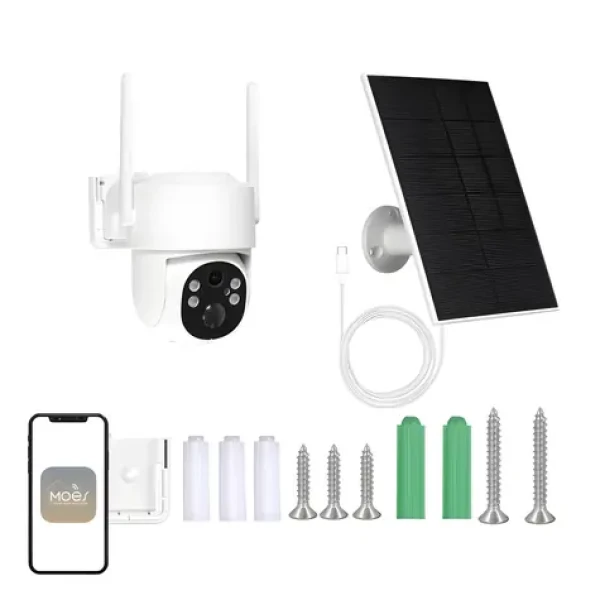 MOES WCM-J10-S / Venkovní IP kamera / 4 MPx / Wi-Fi / solární panel / IR / IP65 (WCM-J10-S-MS)