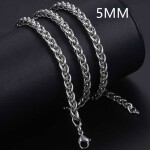 Pánský ocelový náhrdelník Thomas, 5 mm wheat řetízek, chirurgická ocel, Stříbrná 70 cm