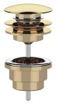 SAPHO - Umyvadlová výpust 5/4“, click-clack, velká zátka, 10-65, zlato CV100217