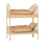 Maileg Patrová postel pro myšky Maileg – Wheat, béžová barva, kov, textil
