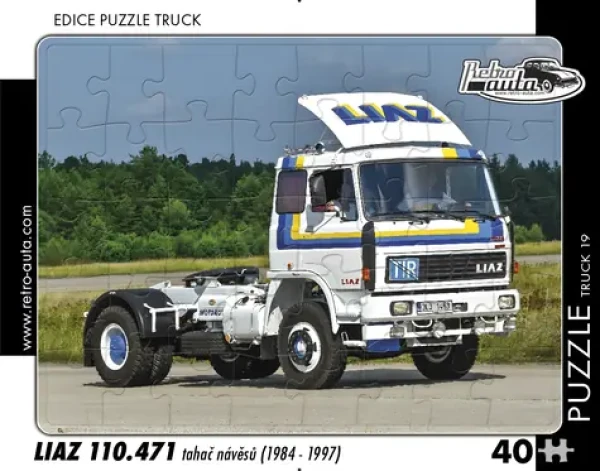 RETRO-AUTA Puzzle TRUCK č.19 Liaz 110.471 tahač návěsů