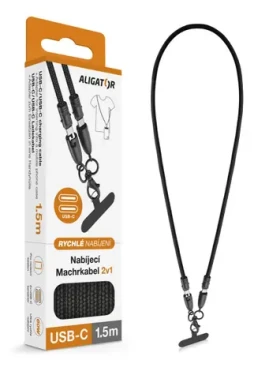 Aligator Datový kabel Machrkabel 3A 60W / USB-C/USB-C / černý (DATKP69)