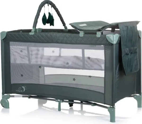 CHIPOLINO Cestovní postýlka s přebalovací podložkou Luna Pastel Green (KOSILU244PG)