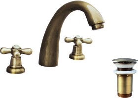 RAV Slezák - MORAVA RETRO - Umyvadlová baterie s výpustí, Stará mosaz (Bronz), 1/2" MK133.5SM