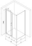 MEXEN/S - Apia Sprchový kout 130x90, transparent, černá + vanička se sifonem 840-130-090-70-00-4070B