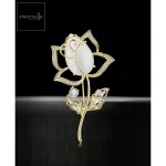 Brož Swarovski Elements Catherina Gold - květina, Zlatá