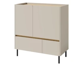 Komoda se zásuvkami Lucky, 95 cm, pískově béžová/olejovaný dub