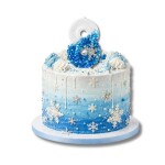 Dortisimo Svíčka Frozen bílo-modrá se sněhovou vločkou s číslem 8