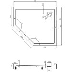 MEXEN - Flow+ pětiboká sprchová vanička pravá 100 x 90, bílá lesk 46P109010RH