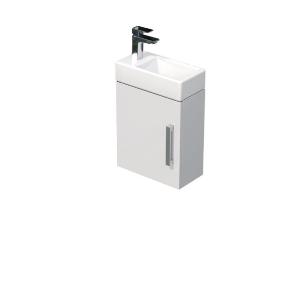 Koupelnová skříňka s umyvadlem SAT Cube Way 40x47,5x20 cm bílá lesk CUBE320401DBL CUBE320401DBL