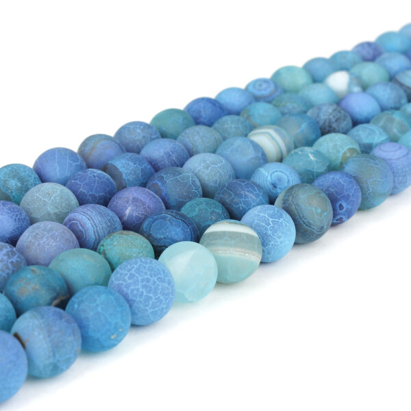 Přírodní ledový achát - modrý - ∅ 6 mm - 1 ks