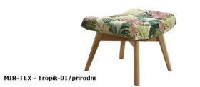 Podnožka Pik MIR-TEX - TROPIC 01 Provedení: Podnožka, Nožičky: Bílé, látka: MIR-TEX - tropik 01